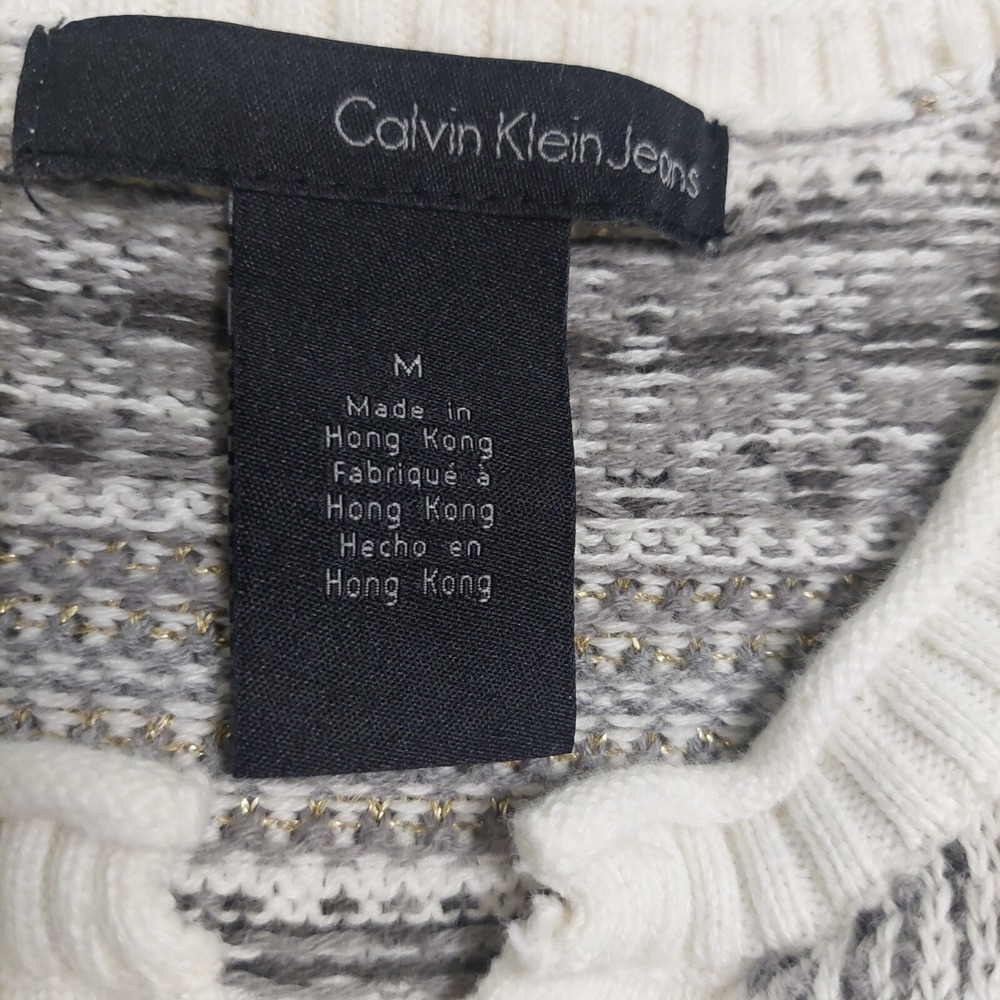 Calvin Klein Jeans Womens 4 Button Cardigan M Sweater Soft Long Sleeves Cotton - Picture 7 of 8
